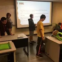 Students in classroom at STEM out 