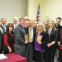 Speech and Debate team with awards