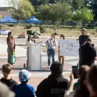 Students, volunteers, and community members gathered at CWI’s new arboretum to plant 40 trees in celebration of Arbor Day, helpi