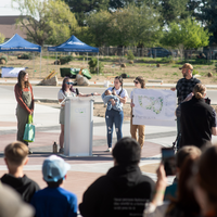 Students, volunteers, and community members gathered at CWI’s new arboretum to plant 40 trees in celebration of Arbor Day, helpi