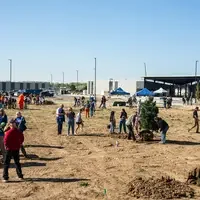 Students, volunteers, and community members gathered at CWI’s new arboretum to plant 40 trees in celebration of Arbor Day, helpi
