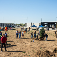 Students, volunteers, and community members gathered at CWI’s new arboretum to plant 40 trees in celebration of Arbor Day, helpi