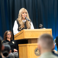 Photos from a graduation ceremony for Law Enforcement officers. 