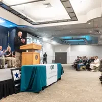 Photos from a graduation ceremony for Law Enforcement officers. 