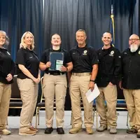 Photos from a graduation ceremony for Law Enforcement officers. 