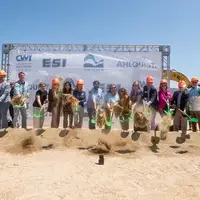 Photos from a ground breaking ceremony, held to mark the beginning of construction of a new campus building.