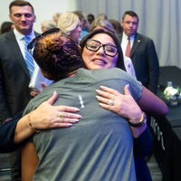 An apprenticeship graduation and signing event