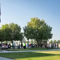 Faculty and staff from a college attend and annual event.