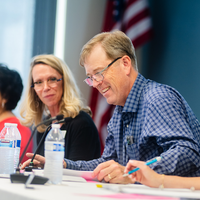 David Bishop is sworn in as a new member of the College of Western Idaho Board of Trustees.