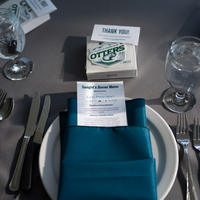 A place setting at a formal dinner.