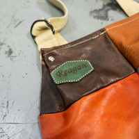 A leather apron used by machinists.