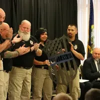 Law Enforcement students celebrate graduation with family and friends during a ceremony on May 16.