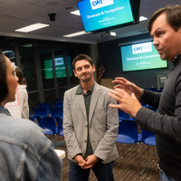 Student entrepreneurs present their business concept.