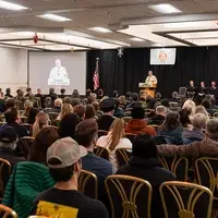 Students from the Fire Service Technology program graduate.
