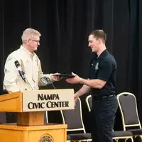 Students from the Fire Service Technology program graduate.