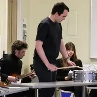 Students playing instruments