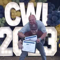 Students having fun at photo booth