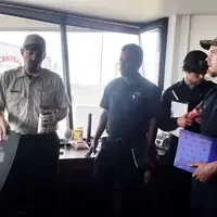 CWI students in the port of entry crows nest