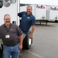  Mike Canfield, left, Fleet Maintenance Supervisor for FedEx Freight, and Alex Beal, Department Chair for Diesel Technology, sta