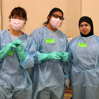 Dental Assistant students volunteering at the Amen Free Clinic at Expo Idaho.