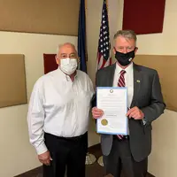 Dr. Bert Glandon and Idaho Governor Brad Little