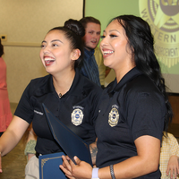 Classmates celebrating graduation