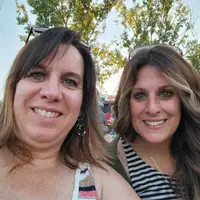 Concert volunteers Angela  and Chandra