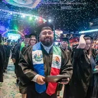 Students walking out of gradiuation 