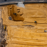 Aerial shot of Boise location construction