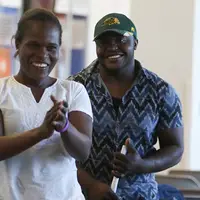 Students enjoying the band, Afrosonics