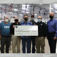 Michael Jensen, CWI Foundation Director of Development; Pat Neal, CWI Dean of Industry and Trades; Ross Dando; Mike Wheeler, CWI