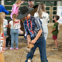 Kid learning to rope