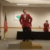 Student getting award