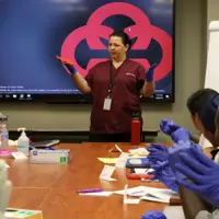 Sanela Hubijar, from Trinity Health, instructing a class
