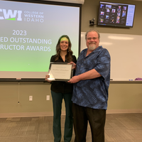 Heather Schoenherr receiving an award