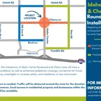 Idaho Center Cherry Roundabout Detour map
