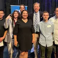 Gordon Jones with CWI students