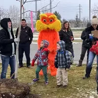 Preschool students with the Lorax