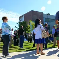 Attendees listen to CWI President Bert Glandon share about the College's future development plans in Nampa.