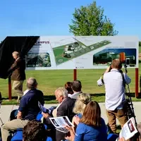 A sign showcasing CWI's Nampa Campus Development Plan was unveiled. 
