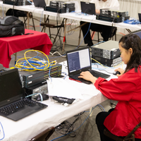 Student working on computer