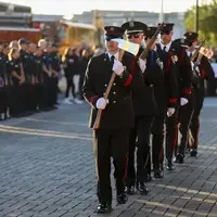 Nampa Fire marching at Memorial