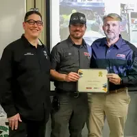 Student recieving certificate