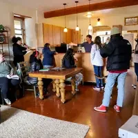 Students touring house