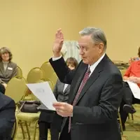 Former CWI Trustee Stan Bastian at a Board of Trustees meeting