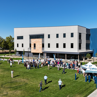 People outside of CWI Health and Science Building