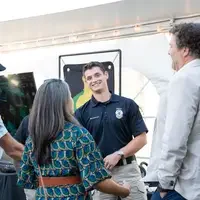 Sponsors and guests meeting with students