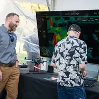 Guests checking out the drone technology