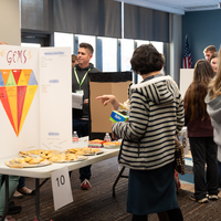 Student showcasing presentation 