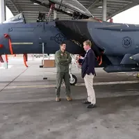 Jones chatting with Air force member